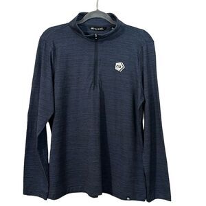 Travis Mathew Navy Heather Crestview 1/4 Zip Logo Size XL